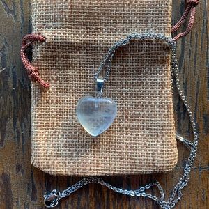 Fluorite Heart Necklace Fluorite Pendant Crystal Heart Necklace Rainbow Fluorite